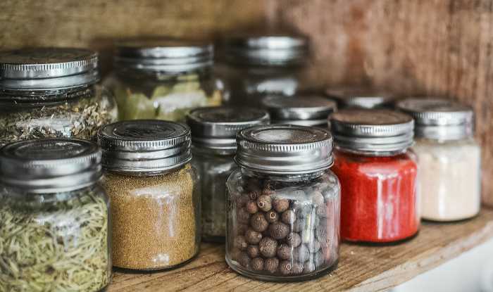 Most spices dry can well. Smaller jars such as those shown work better because only small amounts are used at a time.