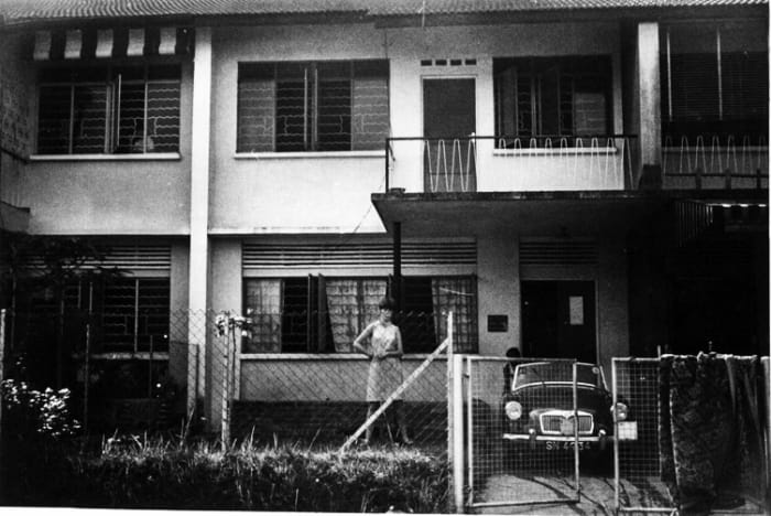 I am standing outside our first house which is on Jalan Labu Ayer roughly translated I think means Water Melon Road