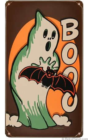 Vintage Style Ghost Tin Sign