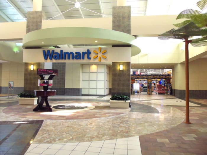 - For value buyers, "Deep Discount Department Stores" such as "Walmart" anchor the long list of retail mall offerings - Located at the west wing of the shopping center - Unquestionably, the most "Stylized & Enticing" Walmart entrance I've ever seen -