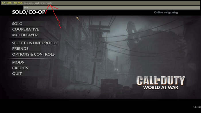Type in the code after pressing the ` key on your keyboard. (map nazi_zombie_(whatever the map is called) Then press enter.