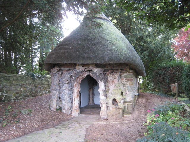 Temple of Vaccinia, Edward Jenner's building provided by the church to vaccinate the poor of his parish against disease. He provided the service free.