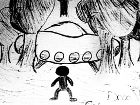 A picture drawn by one of the 62 school children that witnessed the incident. All of them were separately asked to draw pictures of what they saw.