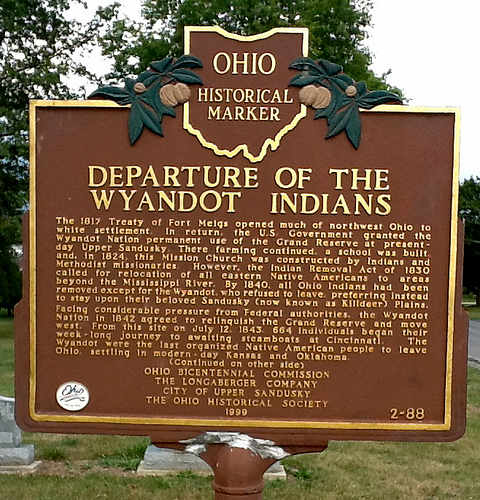 This marker text is about only the Sandusky Wyandot and a few Anderdon Wyandottes/Wyandots who went to Kansas. There were and are other groups as well.