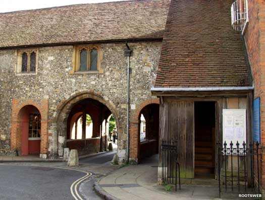 Winchester, England today. The medieval King's Gate (south) in Winchester (Venta) was built over the sight of the Roman south gate around 1300-800 years after the original gate was blocked up.
