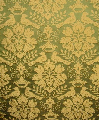 Scalamandre 100% Silk Gothic Medieval Love Birds Damask Drapery Fabric. A Museum Reproduction from the Late 1500s. Original woven by hand!