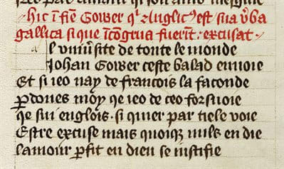 Norman French text, "Mirur," written by Robert of Gretham on moral advice of the conduct for nobles.