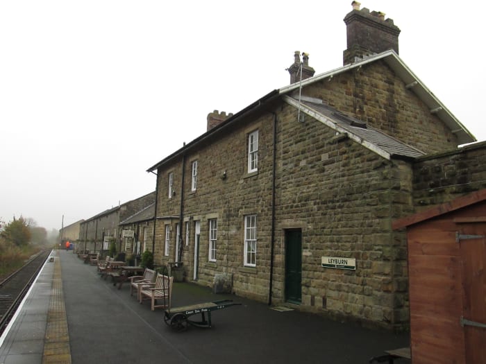 Buildings facing the platform at Leyburn, one stop short of the Wensleydale Railway's terminus at Redmire