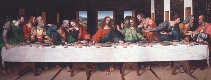 Giovan Pietro Rizzoli called Giampietrino, Last Supper (copy after Leonardo, a. 1520), Oxford Magdalen College (property of the London Royal Accademy)