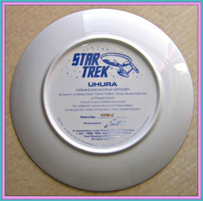 Certificate of Authenticity or COA comes with the plate and has matching number that corresponds with the back of the plate. Each plate in this collection measures 8.5".
