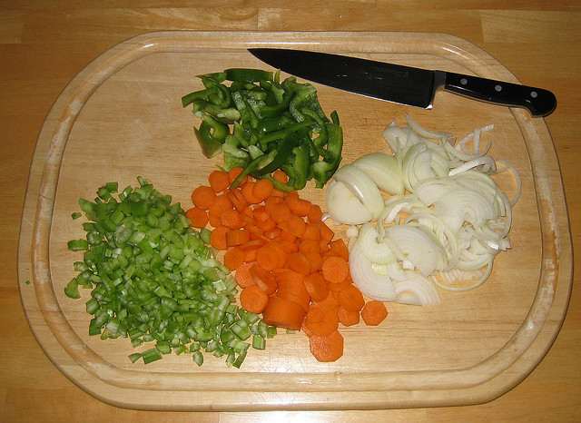 Preparing all the raw ingredients first will help to save time when assembling make ahead meals.