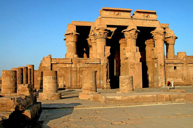 Komombo temple in Aswan, Egypt. This temple is dedicated to Sobek and Horus.