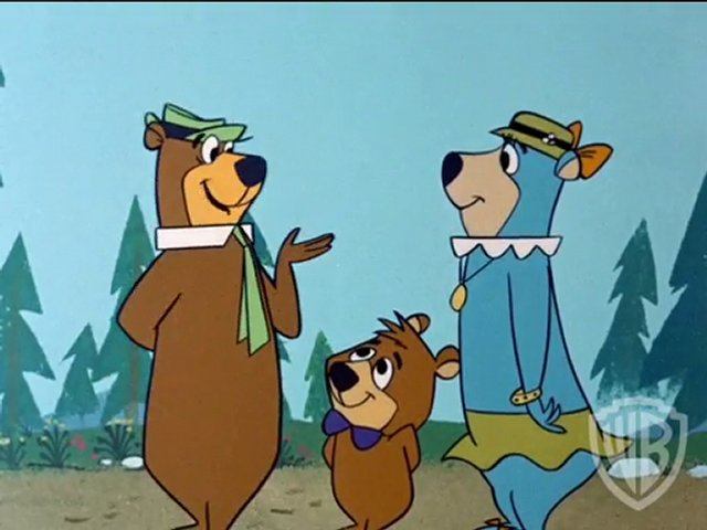 Yogi was given an on-again/off-again girlfriend named Cindy. Unlike her gray, slimmer design in later appearances, she was blue in The Yogi Bear Show and more closely matched Yogi's appearance