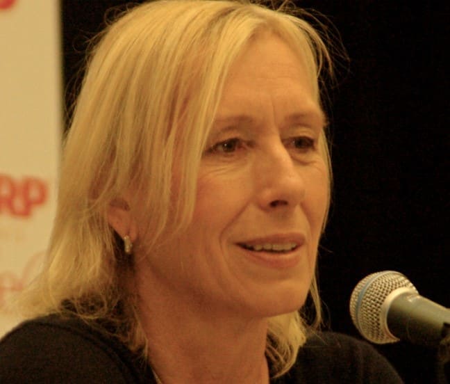 Martina Navratilova: born October 18 1956 is a world famous tennis champion winning Wimbledon a record nine times