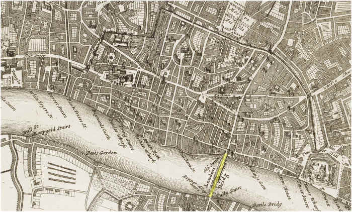 A map of the City of London dated 1720, when the old bridge still stood, severely damaged for another hundred-and-eleven years