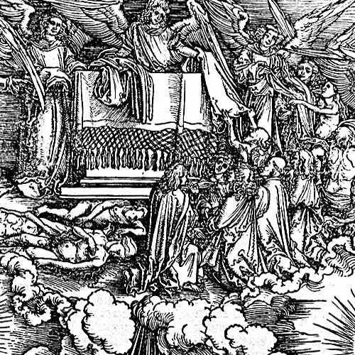 Here we show a portion of 'Opening the Fifth and Sixth Seals' - the fifth Woodcut from the suite by Albrecht Durer known as "The Apocalypse".