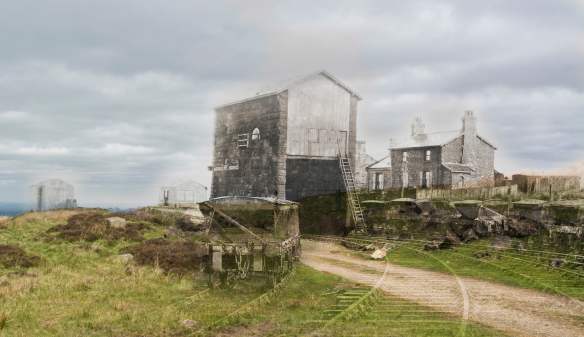 Looking at Drum House from the north where the incline curved eastward to Blakey Junction