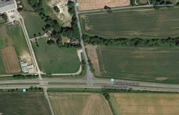 Near the 't' junction with the A171, Flatts Lane passes the abutments of the Cleveland Railway bridge.from where Normanby brick works was later sited (see above).The raílway followed the road past the Cross Keys up the incline to the moor