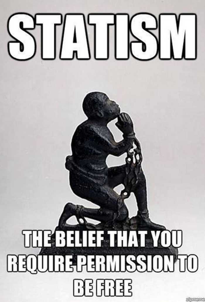 "Simply put, statism and authoritarianism are the beliefs that rich white or Jewish men in either banks or corporations know what is best for you." -- theblacksphere.net