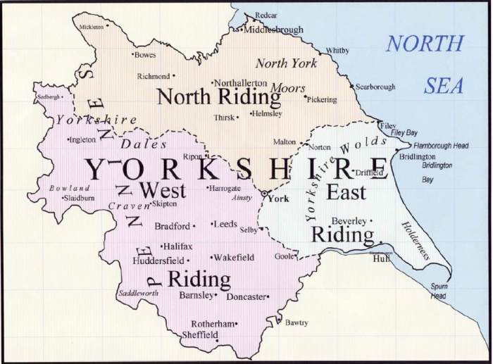 Yorkshire Ridings, historically the Thrijungar introduced in the reign of Danish king Halvdan Ragnarsson (mid-9th Century)