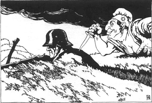 The stab in the back myth (Dolchstoßlegende) was supposedly utilized by the Nazis to build off of resentment against the ToV, but this actually had little effect upon their rise to power.