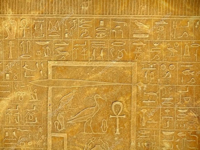 The Right of Passage is symbolized by the wallpaper. This is similar to the purpose of hieroglyphics in the tombs of ancient Egypt.
