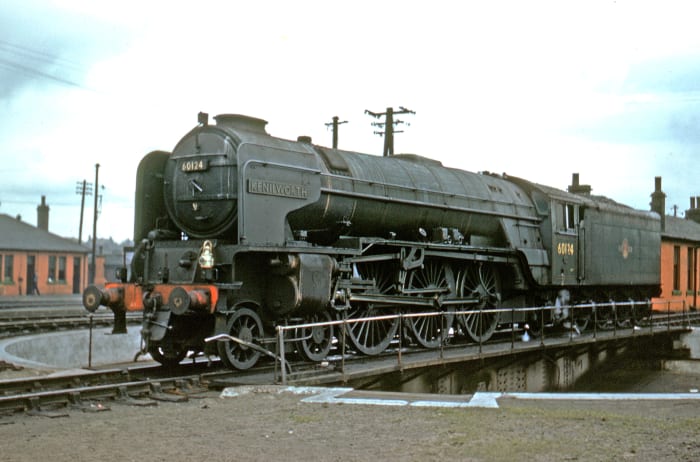 60124 'Kenilworth' of Gateshead mpd rests at Edinburgh's Haymarket shed (Bill Reed)