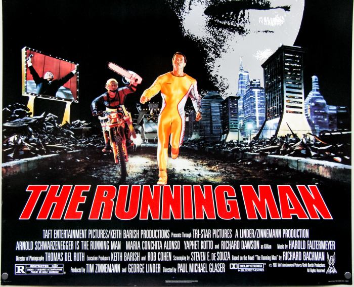 Arnold Schwarzenegger in The Running Man (1987) - 80s Arny Action Flick