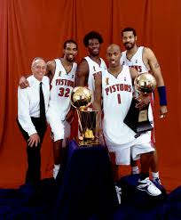 The underdog Pistons defeated the Lakers during the 2004 NBA Finals led by Chauncey Billups, Rip Hamilton, Ben and Rasheed Walace.