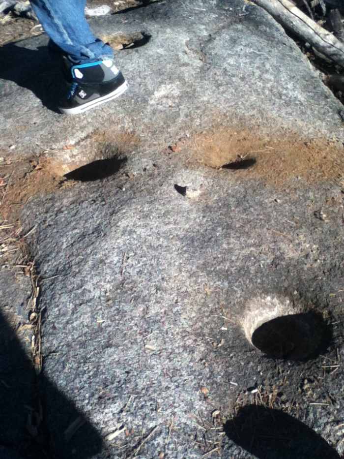 In the picture above you can see how big the holes are in comparison to the size of a person's foot.