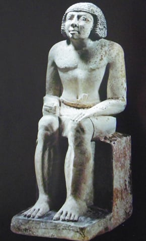 Priest Djasha, serving at a royal funerary temple, statue from a Mastaba at Gizeh(Found in the Egyptian Museum, today)