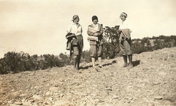 On the right is Bertha with friends or coworkers - Navajo Mission School. Bessie Ullary in the center (identified by her relative), and I thought the woman on the left could be Mabel Huffman but her great-nephew contacted me and said it isn't her.