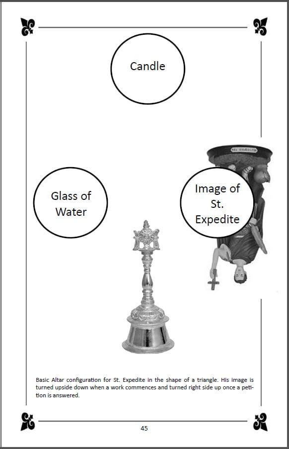 St. Expedite's Altar from "THe Conjurer's Guide to St Expedite" Copyright 2014 Denise Alvarado All rights reserved worldwide.