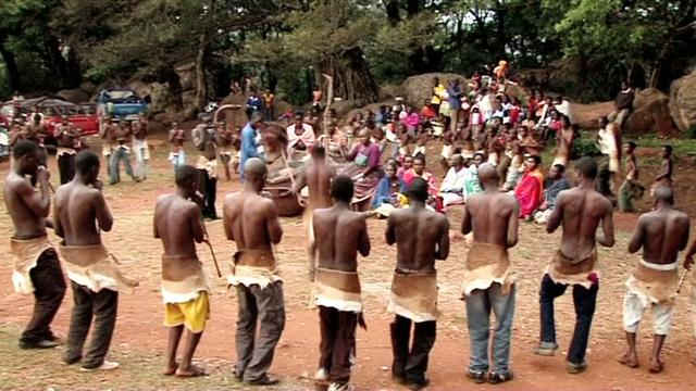 The tshikona is also traditionally a male dance in which each player has a pipe made out of a special indigenous type of bamboo growing only in few places around Sibasa and Thohoyandou (which no longer exists). Each player has one note to play, which