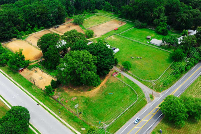 This is an overhead of our farm now. What I would have given to have all those real jumps to jump my fake horses over :-)