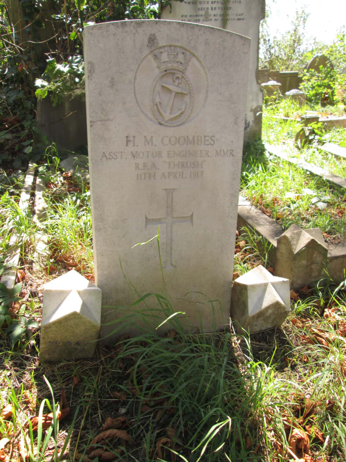 Motor Engineer Coombes met his maker in April 1917, a technician who might have benefited society in peacetime...