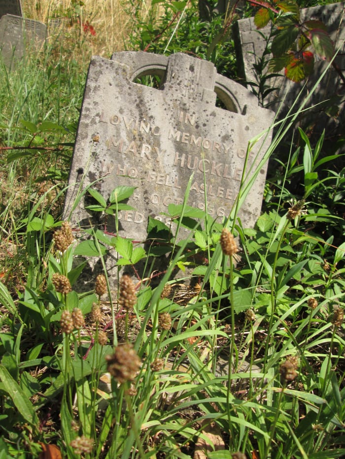 ... And one whose incumbent would certainly not smile at her surroundings - Mary Chuckle is at rest, but would her relatives rest at this sight?