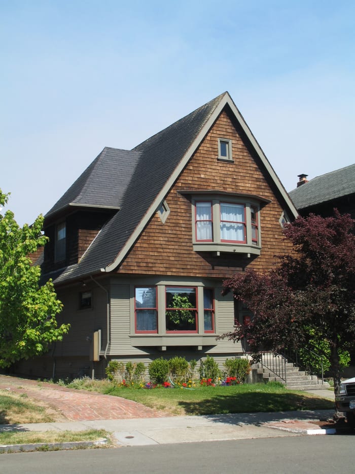 A steep roof means you will need to stand on a ladder, rather than the roof itself, to clean off any algae buildup.