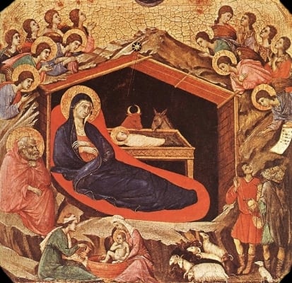 13th C. Out of copyright. See: http://en.wikipedia.org/wiki/File:Maesta3.jpg