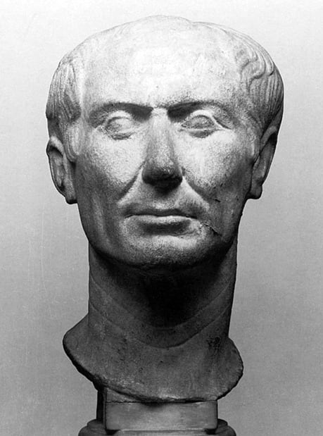 Probably the sole such item to actually date from Julius Caesar's lifetime". Released into the public domain. See: http://en.wikipedia.org/wiki/File:CaesarTusculum.jpg