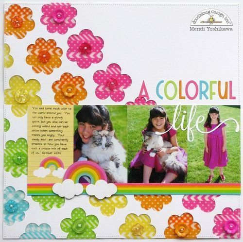 Rainbow laoyouts are the most colorful of all the scrapbook pages