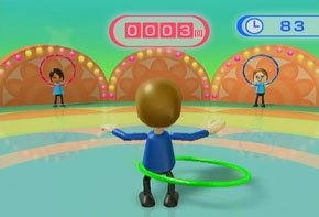 Rotate your hips to get the Hula Hoop spinning - the faster you spin it, the more points you'll earn.
