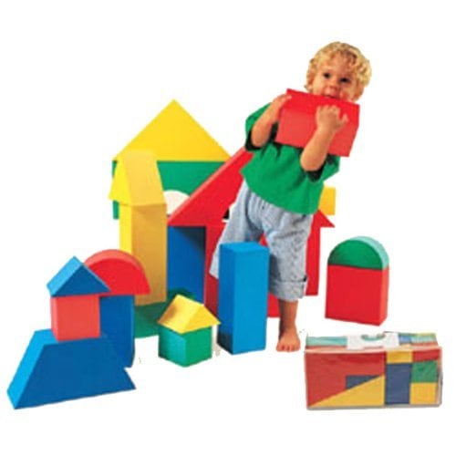 Giant foam blocks are easy for toddlers to manipulate and they come in a variety of appealing shapes and colors.