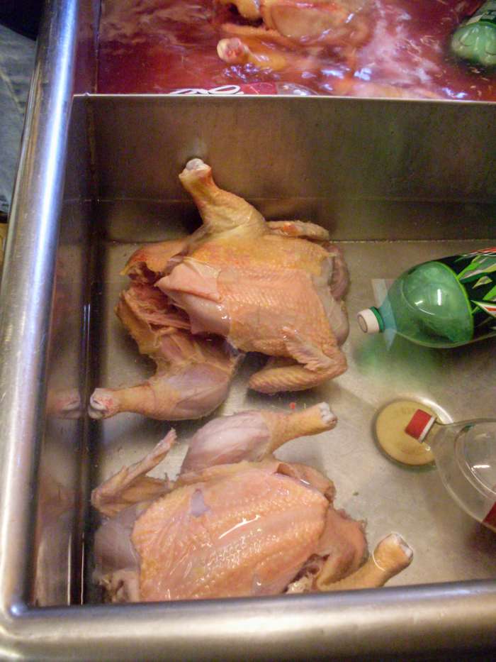 Put the birds in rinse water until packaging time. If you do this cleaning phase well, there will be nothing left to do when you get your chickens out of the freezer to cook.
