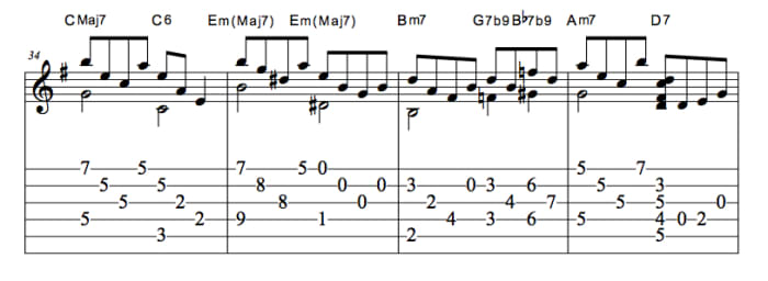 jazz guitar chord melody transcriptions pdf