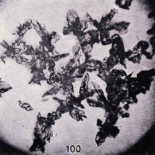 Irregular crystals: Usually full or half-formed crystals that were damaged on their way to the ground.