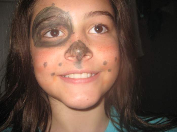 An eyebrow pencil or a washable marker can transform a child into a puppy, pirate, football player, kitten or rockstar.