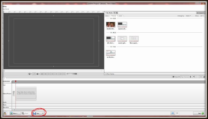 It is now prudent to save your project! left click the 'Save' icon highlighted in red and on the drop down box click 'Save'