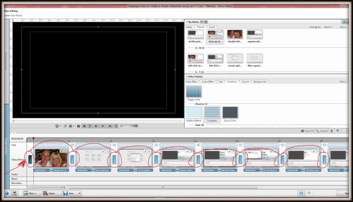 Right click on the transition box and choose 'Apply selected transition to all transition fields'. All empty transition blocks will now be the same. You can see in the picture (highlighted in red pen) all the filled transition boxes.