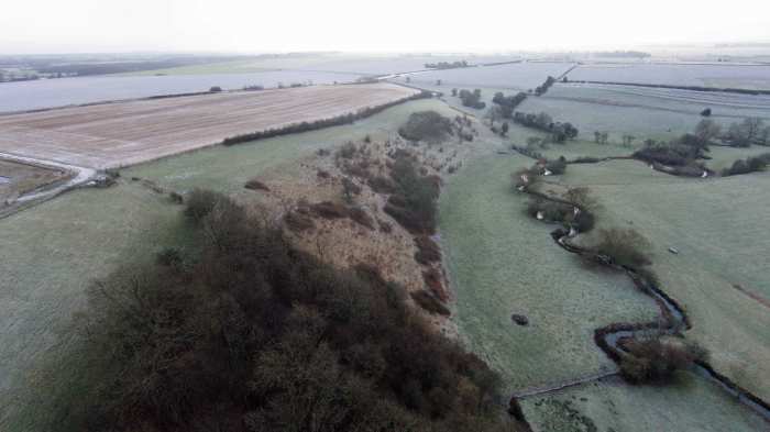 The view over the ridge with Cock Beck snaking parallel along the dale floor - many a man would lose his life in the freezing waters, if not from the shock then from blows to the head or back to make sure they'd never raise arms again